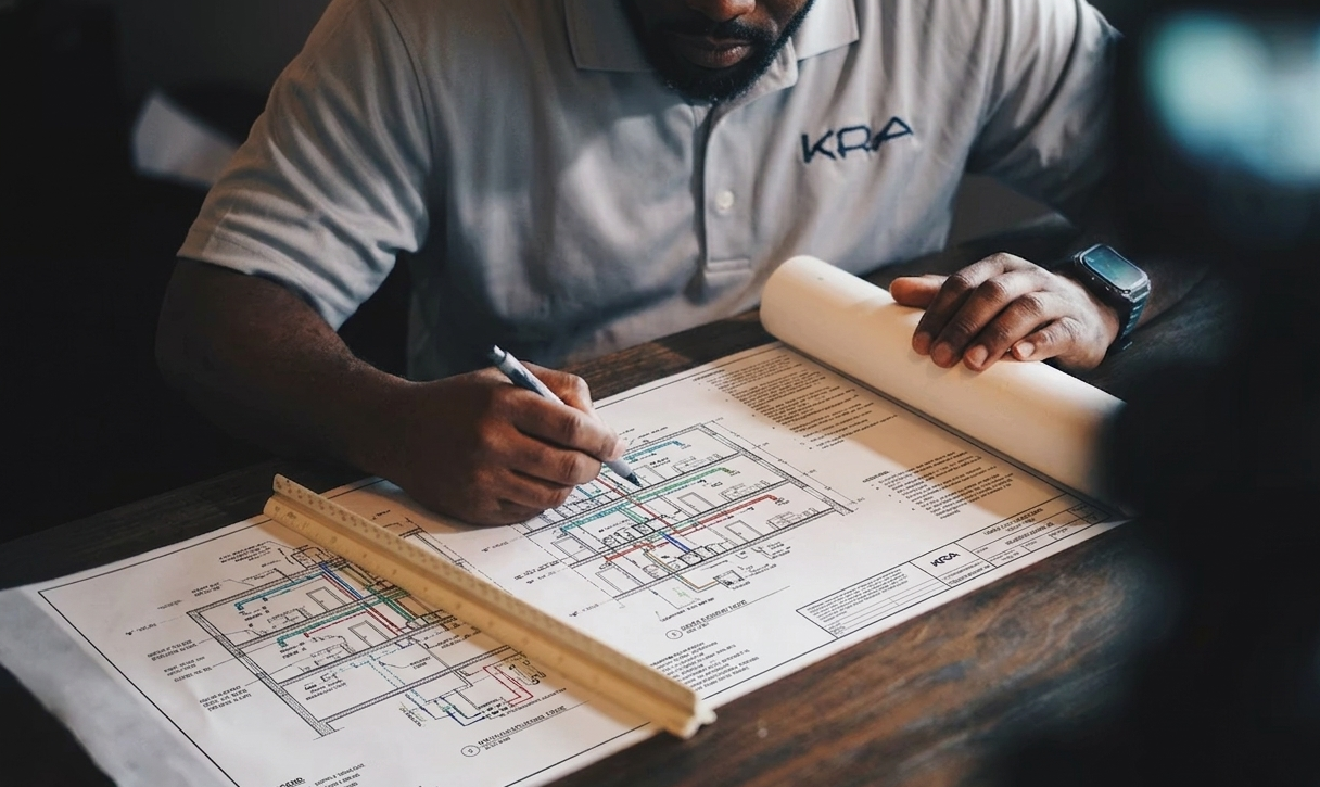 HVAC engineering blueprints and design drawings